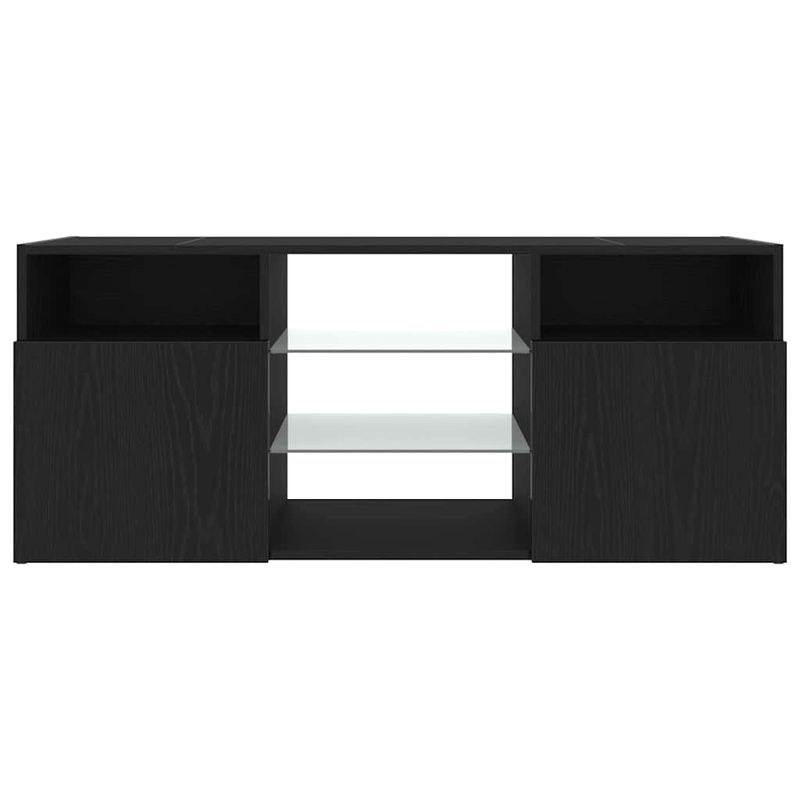 Casa si Gradina - Mobilier - Comode si corpuri - Comode - Dulap TV cu LED stejar negru 120x30x50 cm lemn prelucrat - Infinity.ro
