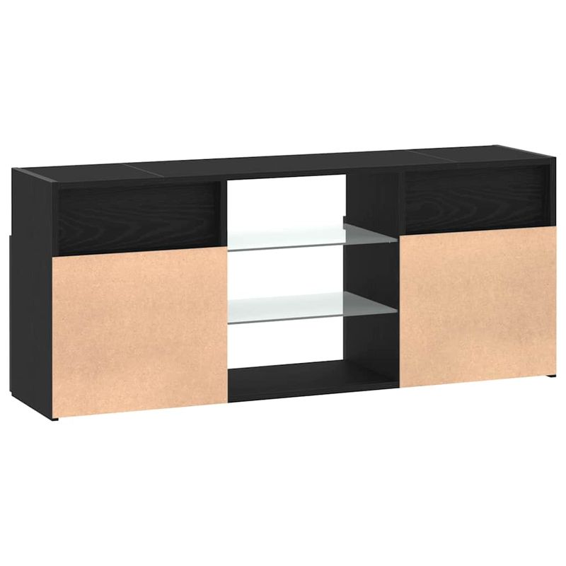 Casa si Gradina - Mobilier - Comode si corpuri - Comode - Dulap TV cu LED stejar negru 120x30x50 cm lemn prelucrat - Infinity.ro