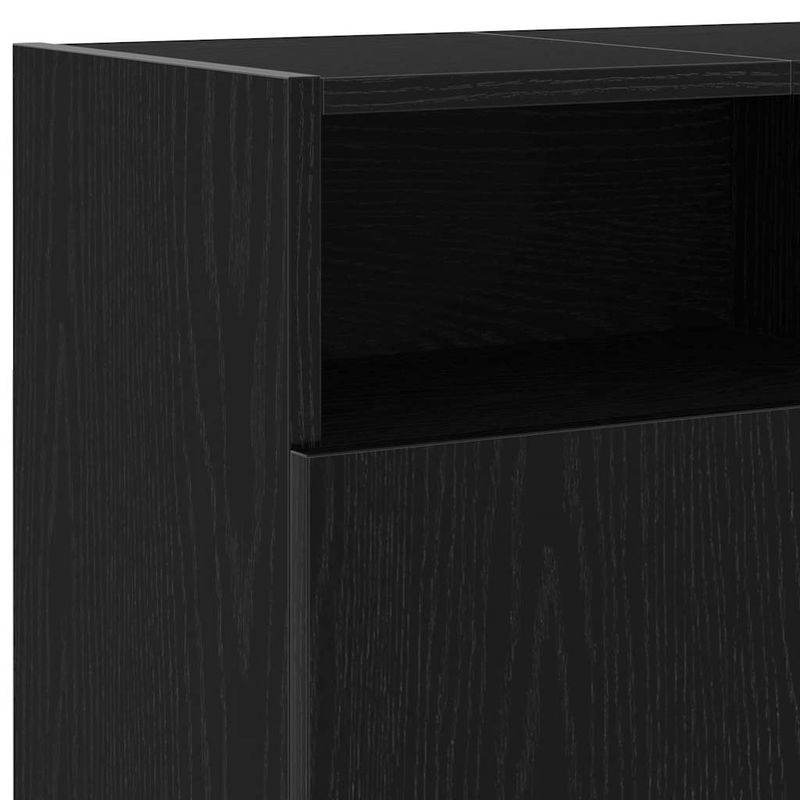 Casa si Gradina - Mobilier - Comode si corpuri - Comode - Dulap TV cu LED stejar negru 120x30x50 cm lemn prelucrat - Infinity.ro