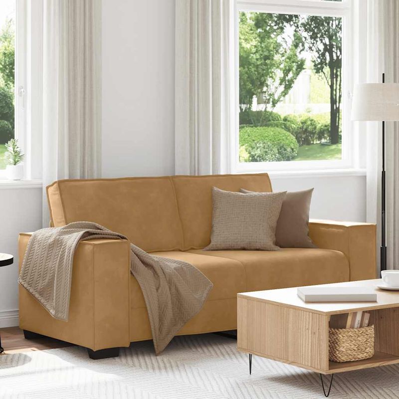 Casa si Gradina - Mobilier - Canapele si coltare - Canapele - Canapea cu 2 locuri, maro, 140 cm, catifea - Infinity.ro