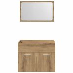 Casa si Gradina - Mobilier - Seturi de mobilier - Seturi baie - Set mobilier de baie, 2 piese, stejar artizanal, lemn prelucrat - Infinity.ro