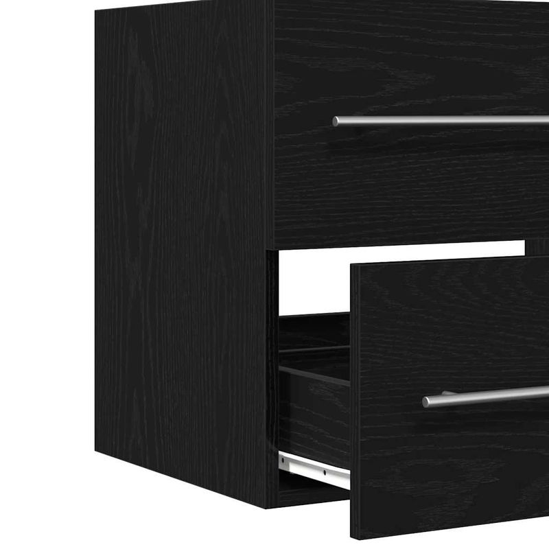 Casa si Gradina - Mobilier - Seturi de mobilier - Seturi baie - Dulap pentru chiuveta de baie stejar negru lemn prelucrat - Infinity.ro