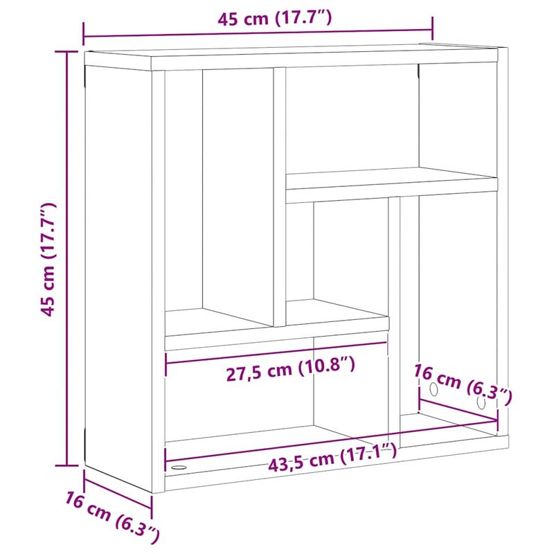 Casa si Gradina - Mobilier - Biblioteci si rafturi - Rafturi - Raft de perete Stejar negru 45x16x45 cm Lemn prelucrat - Infinity.ro