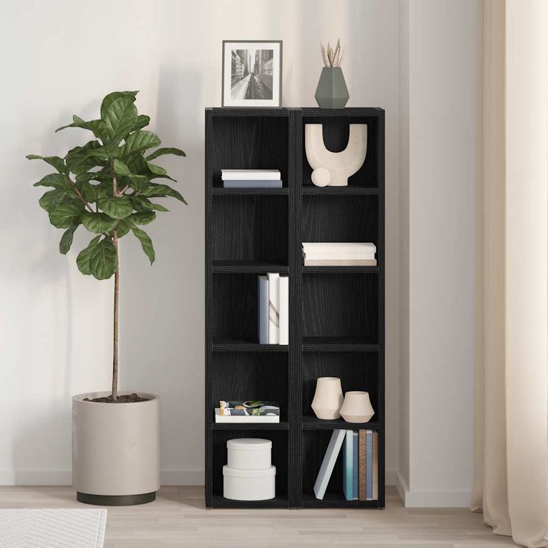 Casa si Gradina - Mobilier - Dulapuri si sifoniere - Dulapuri - Dulapuri CD-uri 2 buc Stejar negru 21x16x93,5 cm Lemn prelucrat - Infinity.ro