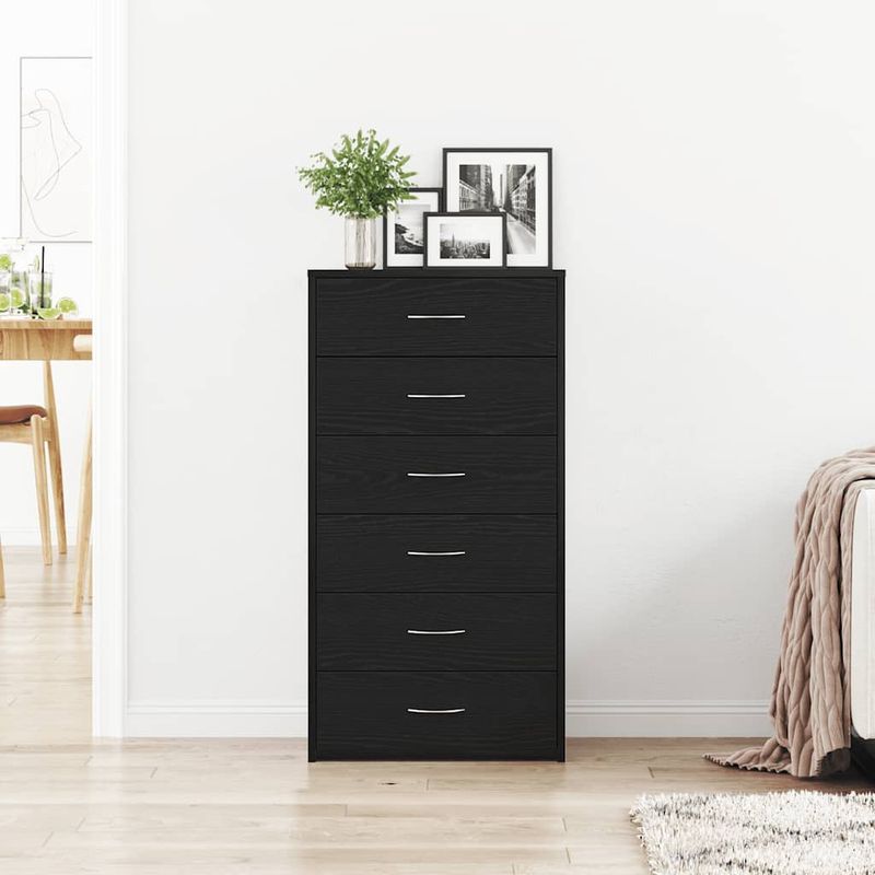 Casa si Gradina - Mobilier - Comode si corpuri - Comode - Bufeta cu 6 sertare Stejar negru 50x34x96 cm Lemn prelucrat - Infinity.ro