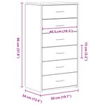 Casa si Gradina - Mobilier - Comode si corpuri - Comode - Bufeta cu 6 sertare Stejar negru 50x34x96 cm Lemn prelucrat - Infinity.ro