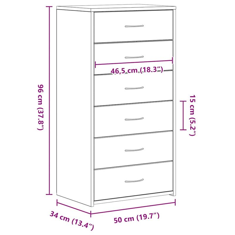 Casa si Gradina - Mobilier - Comode si corpuri - Comode - Bufeta cu 6 sertare Stejar negru 50x34x96 cm Lemn prelucrat - Infinity.ro
