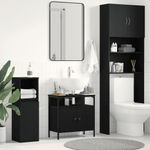 Casa si Gradina - Mobilier - Mobilier baie - Comode baie - Comoda pentru chiuveta de baie stejar negru lemn prelucrat - Infinity.ro