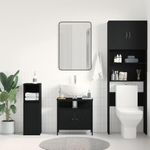 Casa si Gradina - Mobilier - Mobilier baie - Comode baie - Comoda pentru chiuveta de baie stejar negru lemn prelucrat - Infinity.ro