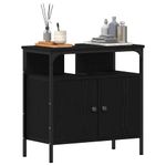 Casa si Gradina - Mobilier - Mobilier baie - Comode baie - Comoda pentru chiuveta de baie stejar negru lemn prelucrat - Infinity.ro