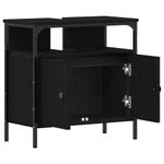 Casa si Gradina - Mobilier - Mobilier baie - Comode baie - Comoda pentru chiuveta de baie stejar negru lemn prelucrat - Infinity.ro