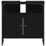Casa si Gradina - Mobilier - Mobilier baie - Comode baie - Comoda pentru chiuveta de baie stejar negru lemn prelucrat - Infinity.ro