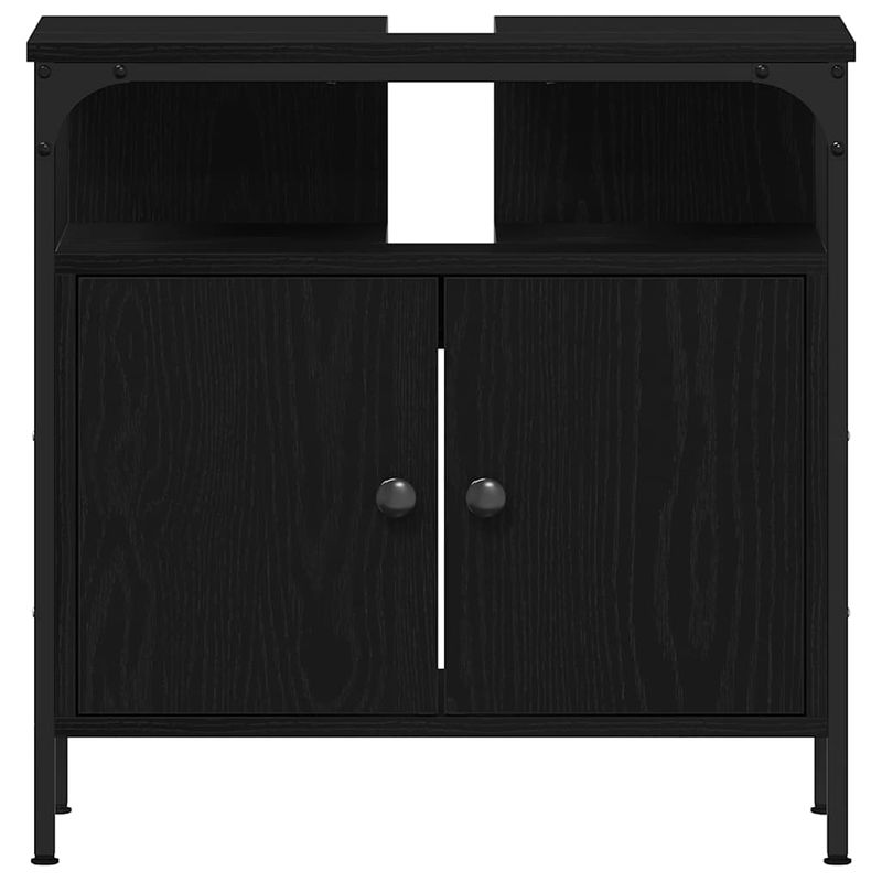 Casa si Gradina - Mobilier - Mobilier baie - Comode baie - Comoda pentru chiuveta de baie stejar negru lemn prelucrat - Infinity.ro
