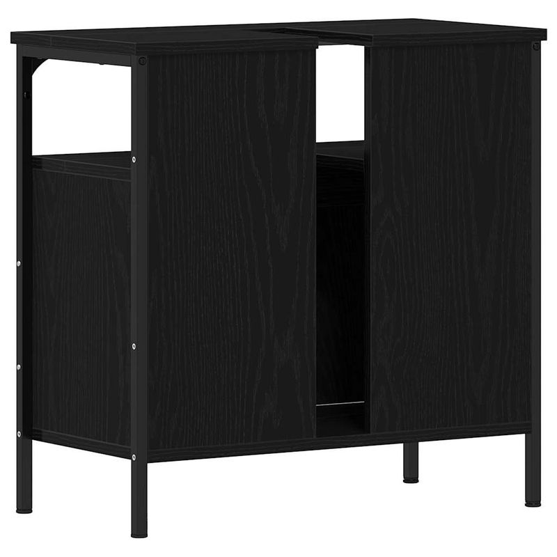 Casa si Gradina - Mobilier - Mobilier baie - Comode baie - Comoda pentru chiuveta de baie stejar negru lemn prelucrat - Infinity.ro