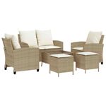 Casa si Gradina - Gradina si terasa - Mobilier exterior - Seturi mobila gradina - Set canapele de gradina cu perne, 6 piese, bej, poliratan - Infinity.ro