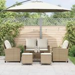 Casa si Gradina - Gradina si terasa - Mobilier exterior - Seturi mobila gradina - Set canapele de gradina cu perne, 6 piese, bej, poliratan - Infinity.ro