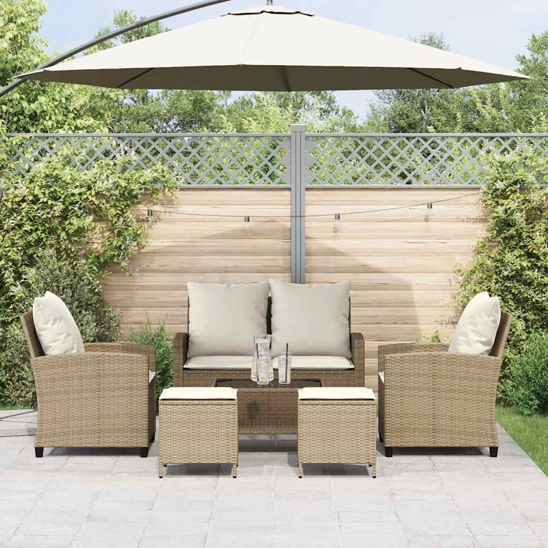 Casa si Gradina - Gradina si terasa - Mobilier exterior - Seturi mobila gradina - Set canapele de gradina cu perne, 6 piese, bej, poliratan - Infinity.ro