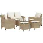 Casa si Gradina - Gradina si terasa - Mobilier exterior - Seturi mobila gradina - Set canapele de gradina cu perne, 6 piese, bej, poliratan - Infinity.ro