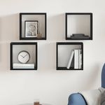 Casa si Gradina - Mobilier - Biblioteci si rafturi - Rafturi - Rafturi de perete cub 4 buc. stejar negru, 30x15x30 cm lemn - Infinity.ro