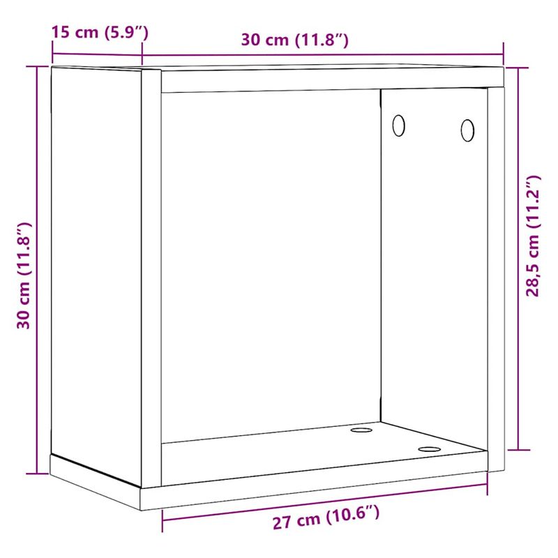 Casa si Gradina - Mobilier - Biblioteci si rafturi - Rafturi - Rafturi de perete cub 4 buc. stejar negru, 30x15x30 cm lemn - Infinity.ro