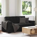 Casa si Gradina - Mobilier - Canapele si coltare - Canapele - Canapea cu 2 locuri, negru, 140 cm, catifea - Infinity.ro