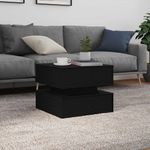 Casa si Gradina - Mobilier - Mese si birouri - Masute de cafea - Masuta de cafea cu lumini LED Stejar negru 50x50x40 cm - Infinity.ro