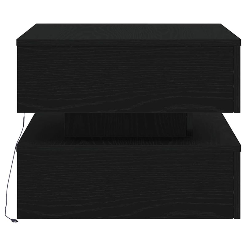 Casa si Gradina - Mobilier - Mese si birouri - Masute de cafea - Masuta de cafea cu lumini LED Stejar negru 50x50x40 cm - Infinity.ro