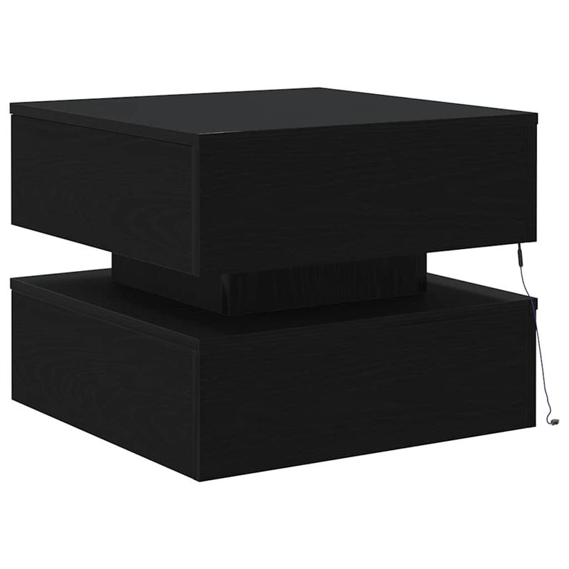 Casa si Gradina - Mobilier - Mese si birouri - Masute de cafea - Masuta de cafea cu lumini LED Stejar negru 50x50x40 cm - Infinity.ro
