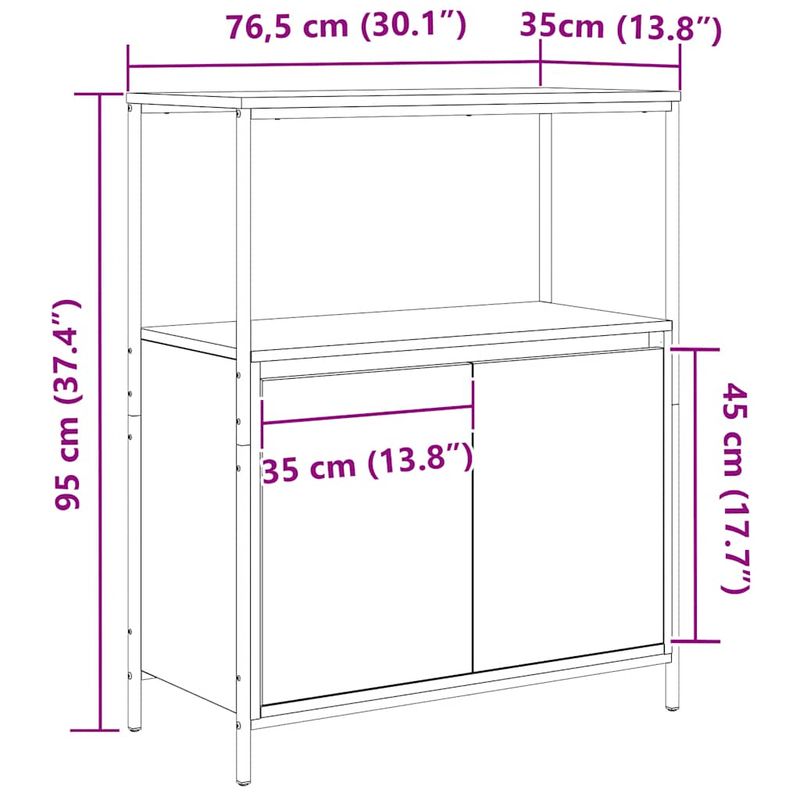 Casa si Gradina - Mobilier - Mobilier baie - Corpuri baie - Dulap de baie cu rafturi stejar afumat 76,5x35x95 cm - Infinity.ro