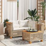 Casa si Gradina - Gradina si terasa - Mobilier exterior - Canapele si fotolii gradina - Canapele de colt de gradina cu perne, 2 buc., bej, poliratan, model 2x colțar (cu sculptură) - Infinity.ro