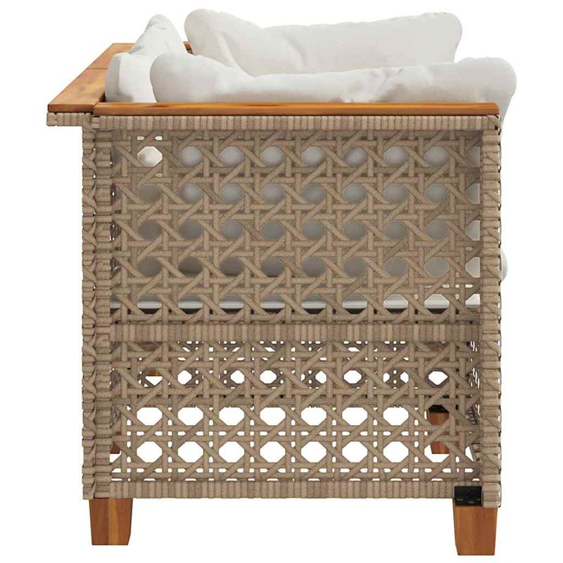 Casa si Gradina - Gradina si terasa - Mobilier exterior - Canapele si fotolii gradina - Canapele de colt de gradina cu perne, 2 buc., bej, poliratan, model 2x colțar (cu sculptură) - Infinity.ro