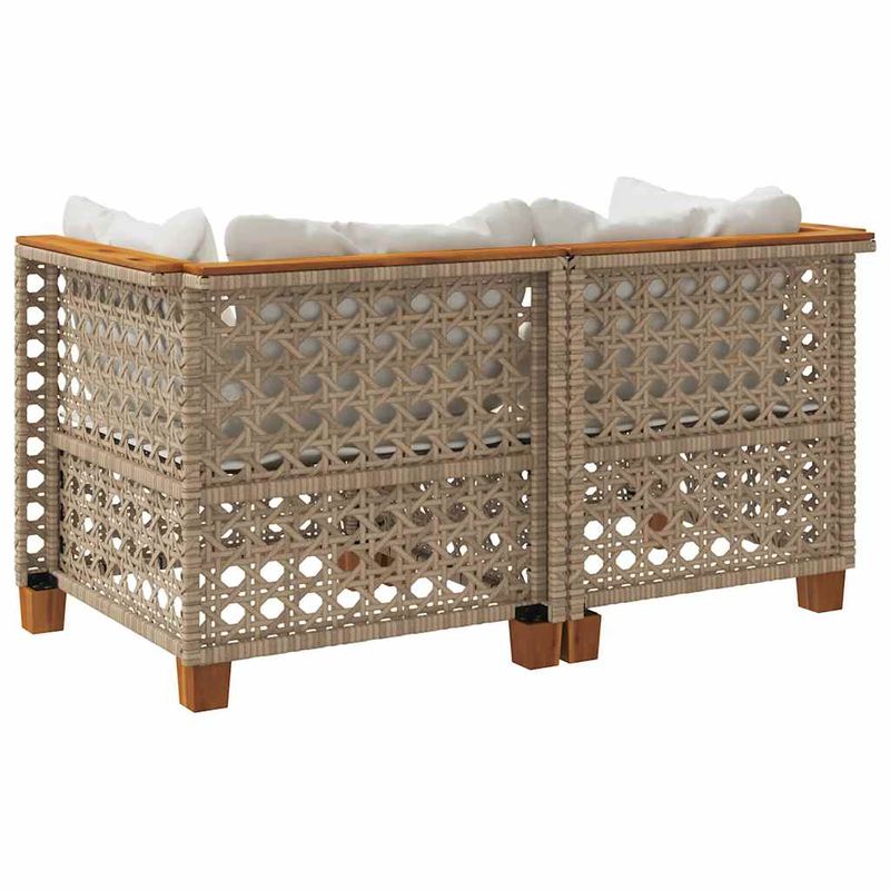 Casa si Gradina - Gradina si terasa - Mobilier exterior - Canapele si fotolii gradina - Canapele de colt de gradina cu perne, 2 buc., bej, poliratan, model 2x colțar (cu sculptură) - Infinity.ro