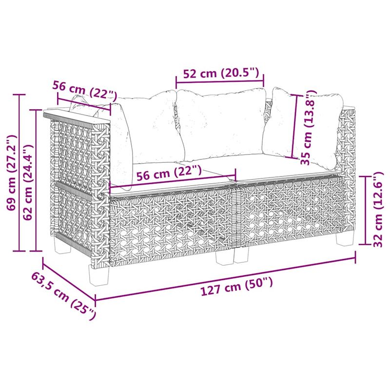 Casa si Gradina - Gradina si terasa - Mobilier exterior - Canapele si fotolii gradina - Canapele de colt de gradina cu perne, 2 buc., bej, poliratan, model 2x colțar (cu sculptură) - Infinity.ro