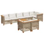 Casa si Gradina - Gradina si terasa - Mobilier exterior - Seturi mobila gradina - Set canapele de gradina, 9 piese, cu perne, bej, poliratan - Infinity.ro
