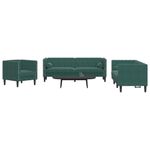 Casa si Gradina - Mobilier - Seturi de mobilier - Seturi living - Set canapele Chesterfield cu perne rulou 3 piese verde catifea - Infinity.ro