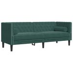 Casa si Gradina - Mobilier - Seturi de mobilier - Seturi living - Set canapele Chesterfield cu perne rulou 3 piese verde catifea - Infinity.ro