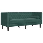 Casa si Gradina - Mobilier - Seturi de mobilier - Seturi living - Set canapele Chesterfield cu perne rulou 3 piese verde catifea - Infinity.ro