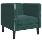 Casa si Gradina - Mobilier - Seturi de mobilier - Seturi living - Set canapele Chesterfield cu perne rulou 3 piese verde catifea - Infinity.ro
