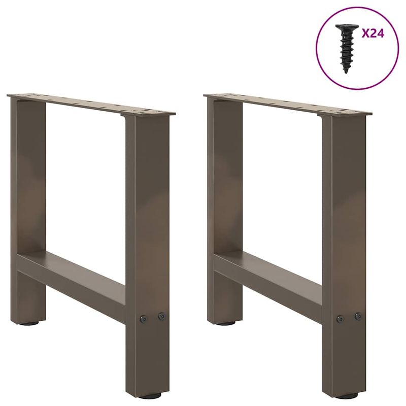 Casa si Gradina - Mobilier - Feronerie si accesorii mobila - Picioare masuta de cafea Otel natural 2 buc 60x(42-43) cm Otel - Infinity.ro