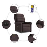 Ingrijire personala si Cosmetice - Sanatate si wellness - Articole wellness - Fotolii de masaj - Fotoliu electric de masaj rabatabil, maro inchis, textil - Infinity.ro