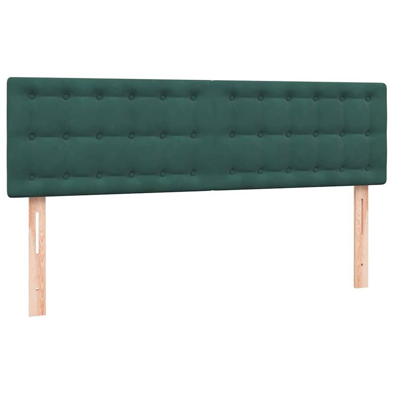 Casa si Gradina - Mobilier - Paturi si accesorii - Paturi - Pat box spring cu saltea, verde inchis, 160x220 cm, catifea - Infinity.ro