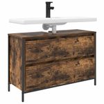 Casa si Gradina - Mobilier - Mobilier baie - Corpuri baie - Dulap pentru baie cu sertare stejar afumat 90x34,5x60 cm - Infinity.ro