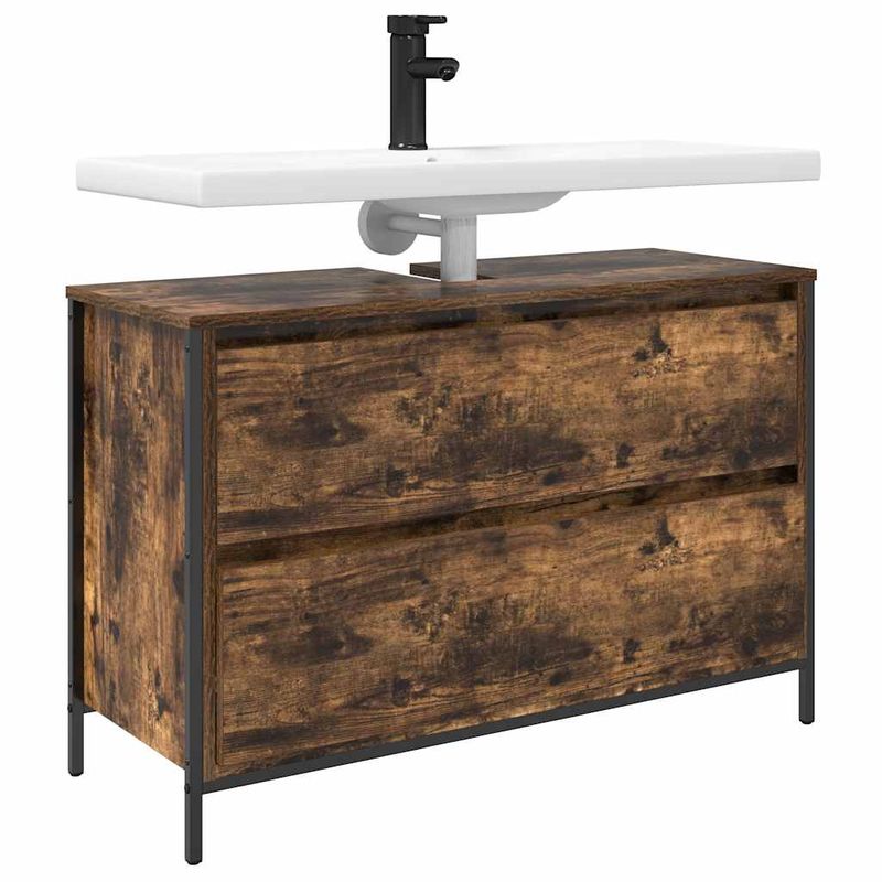 Casa si Gradina - Mobilier - Mobilier baie - Corpuri baie - Dulap pentru baie cu sertare stejar afumat 90x34,5x60 cm - Infinity.ro