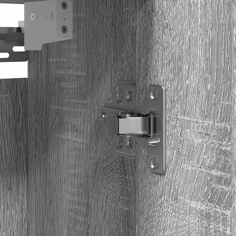 Casa si Gradina - Mobilier - Mobilier baie - Corpuri baie - Dulap de baie cu oglinda Gri Sonoma 60x21x60 cm - Infinity.ro