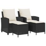 Casa si Gradina - Gradina si terasa - Mobilier exterior - Canapele si fotolii gradina - Set mobilier de gradina cu perne, 4 piese, negru, poliratan - Infinity.ro