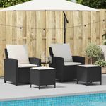 Casa si Gradina - Gradina si terasa - Mobilier exterior - Canapele si fotolii gradina - Set mobilier de gradina cu perne, 4 piese, negru, poliratan - Infinity.ro