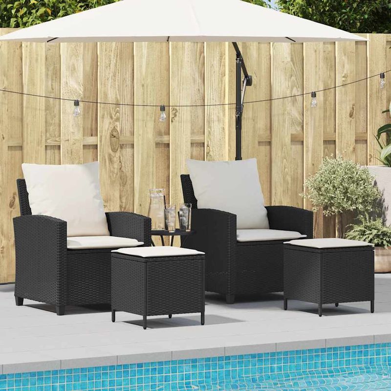 Casa si Gradina - Gradina si terasa - Mobilier exterior - Canapele si fotolii gradina - Set mobilier de gradina cu perne, 4 piese, negru, poliratan - Infinity.ro