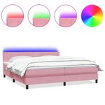 Casa si Gradina - Mobilier - Paturi si accesorii - Paturi - Pat box spring cu saltea, roz, 180x210 cm, catifea - Infinity.ro