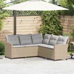 Casa si Gradina - Gradina si terasa - Mobilier exterior - Canapele si fotolii gradina - Canapea in forma de L, cu perne din polirattan bej, pernă șezut gri deschis - Infinity.ro