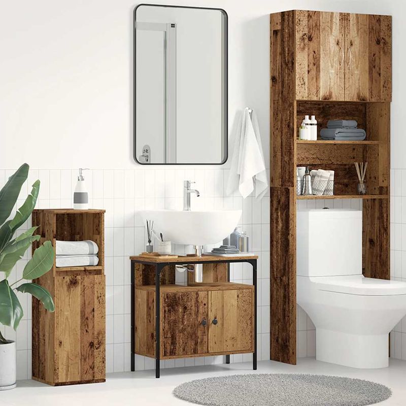 Casa si Gradina - Mobilier - Mobilier baie - Comode baie - Comoda pentru chiuveta de baie lemn vechi lemn prelucrat - Infinity.ro